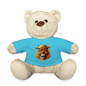 Sweet Life Skull Shirt Honeycomb Haven Bumblebee - Teddy Bear - atoll blue - Front