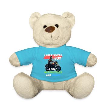 Ich bin ein einfacher Mann - ich liebe Motorräder - Teddy - Atollblau - Vorne
