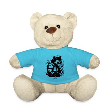 Caricature d'une mouffette avec une bouteille - Nounours - bleu outremer - Devant