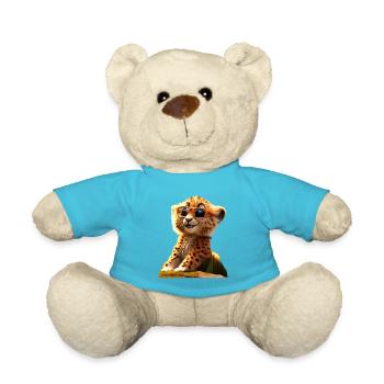 Cheetah Sunglasses Cheetah Cats Cute Cheetah - Teddy Bear - atoll blue - Front