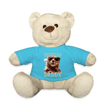 Cheetah Daddy Cheetah Dad Dad Father's Day Cats - Teddy Bear - atoll blue - Front