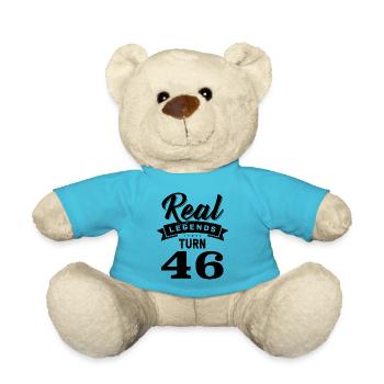 Real legends turn 46, 46 birthday - Teddy Bear - atoll blue - Front