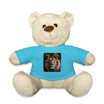 Lions realistic lion - Teddy Bear - atoll blue - Front