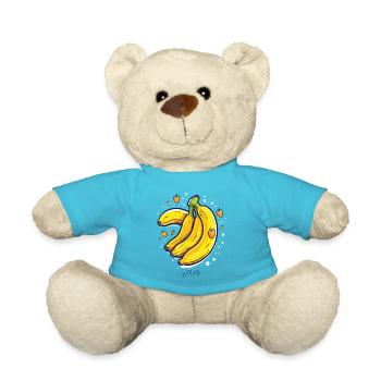 Cute hearts and love bananas - Teddy Bear - atoll blue - Front