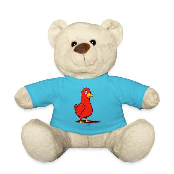 Der verdächtige Cartoon Vogel - Teddy - Atollblau - Vorne