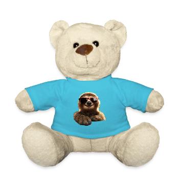 Sloth, Morning Grouch, Loafer, Cute Sloths - Teddy Bear - atoll blue - Front