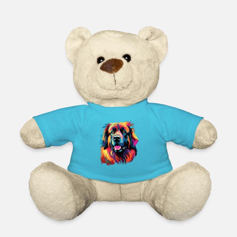 Aquarelle colorée Leonberg - Nounours - bleu outremer