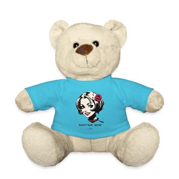 Don't Slip Guys – An Attractive Girl - Teddy Bear - atoll blue - Front