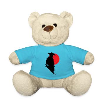 Japanese Warrior Moon Mysticism Gift - Teddy Bear - atoll blue - Front