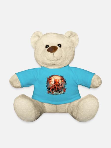Drôle Octopus, Batteur, Musicien, Batteur - Nounours - bleu outremer