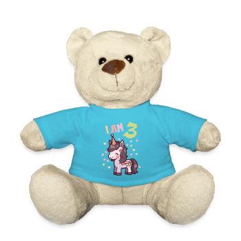 J'ai 3 ans Chevaux Cheval 3ème anniversaire - Nounours - bleu outremer - Devant