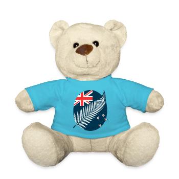 New Zealand Aotearoa Kiwi 6 - Teddy Bear - atoll blue - Front