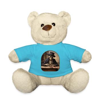 Artist Skeleton Paint On Rock On - Teddy Bear - atoll blue - Front