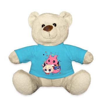 Teenage Tier Dinosaurier Monster Hamster Pink Kopf - Teddy - Atollblau - Vorne