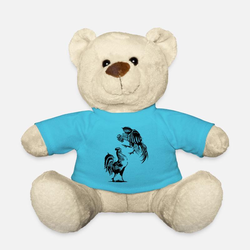 Combat De Coqs, Poulet, Poule, Oeuf, Coq - Nounours - bleu outremer