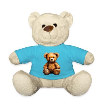 Plüsch Bär als Kindheitserinnerung - Teddy - Atollblau - Vorne