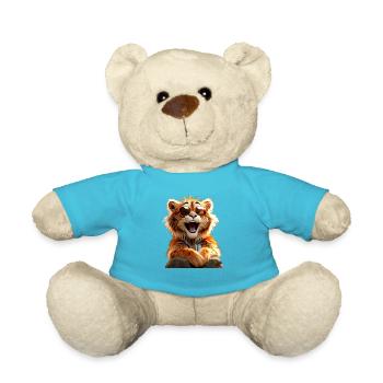 Tiger Big Cat Wild Cats Lover Cute Tiger - Teddy Bear - atoll blue - Front