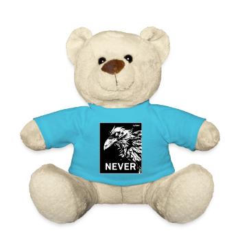 Never, a black raven - Teddy Bear - atoll blue - Front
