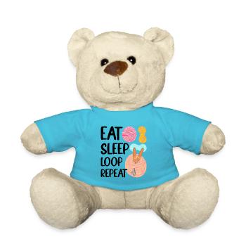 Lustiges Häkeln Design - Teddy - Atollblau - Vorne