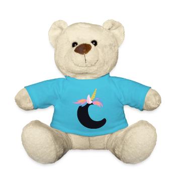 Unicorn Letter Rainbow Style "C" | be unique - Teddy Bear - atoll blue - Front