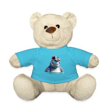 Hippopotamus Hippopotamus Hippopotamus Hippop - Teddy Bear - atoll blue - Front