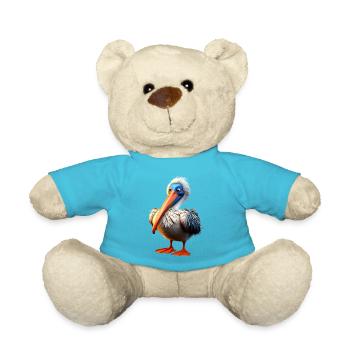 Pelican Waterfowl Pelican Gift Cute Pelicans - Teddy Bear - atoll blue - Front