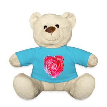 « Heart2 » par Acryl Gallery & Design - Nounours - bleu outremer - Devant