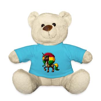 Melanin Einhorn Black Girl Magic - Teddy - Atollblau - Vorne