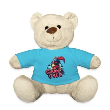 Gaming: Game Over, Gamer Rooster Pirate - Teddy Bear - atoll blue - Front