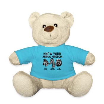 Jungle Shirt, Know Your Animal Kingdom Zebra - Teddy Bear - atoll blue - Front