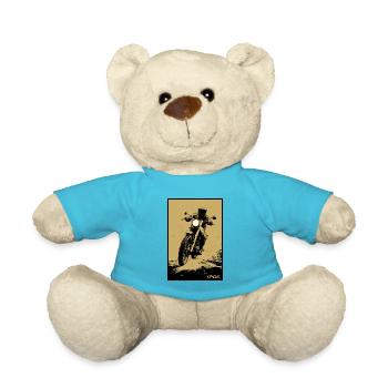 Oldschool Retro Biker Motorrad - Teddy - Atollblau - Vorne