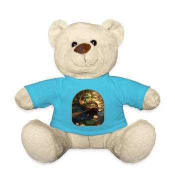 Frosch-Kanu-Abenteuer-Stream-Seerosenblätter Cottagecore - Teddy - Atollblau - Vorne