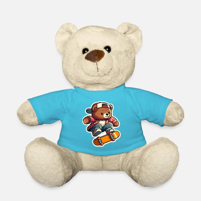 Bär der Skateboard fährt - Teddy - Atollblau