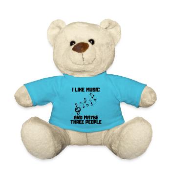 Musical instrument, trumpet, wind instrument, musician - Teddy Bear - atoll blue - Front