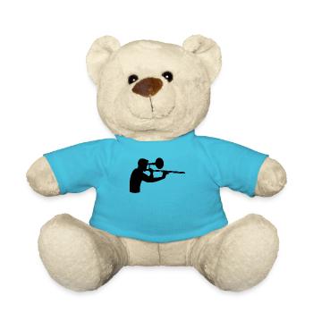 Silhouette Trombonist Artful Music Gift - Teddy Bear - atoll blue - Front