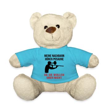 Nachbarn Hören Posaune Musikfan Geschenk - Teddy - Atollblau - Vorne