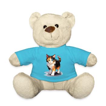 Chat calicot Chat porte-bonheur - Nounours - bleu outremer - Devant
