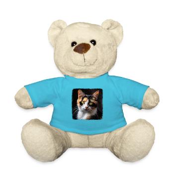 Chat calicot Chat porte-bonheur - Nounours - bleu outremer - Devant