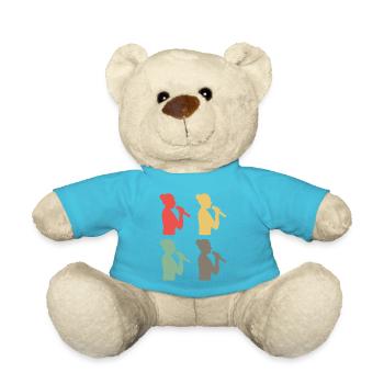 Bunte Chor Vielfalt Gesang - Geschenk - Teddy - Atollblau - Vorne