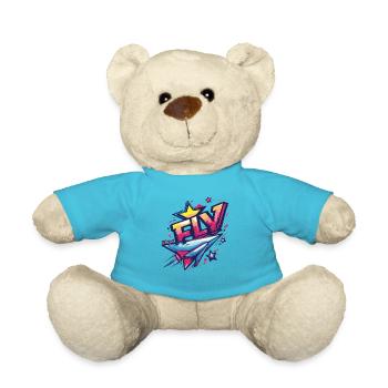 Avion en papier volant, avion en papier - Nounours - bleu outremer - Devant
