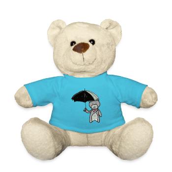 Teddy bear with umbrella - Teddy Bear - atoll blue - Front