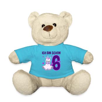 Unicorn Birthday 6 Years of Magic - Teddy Bear - atoll blue - Front