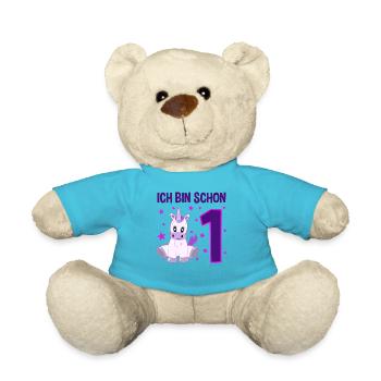 Unicorn Wonderland 1st Birthday - Teddy Bear - atoll blue - Front