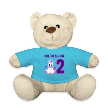 Zauberhaftes Einhorn 2 Jahre Fest - Teddy - Atollblau - Vorne