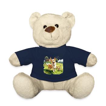Corgi Shepherd's Countryside Cottagecore Men - Teddy Bear - french navy - Front