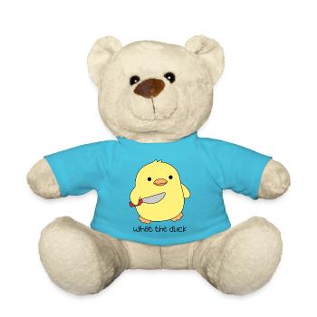 Citation de canard drôle ce que te canard avec couteau - Nounours - bleu outremer - Devant
