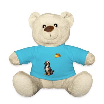 Bernedoodle Staring At Taco - Teddy Bear - atoll blue - Front