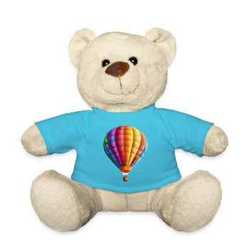 Bunte Heißluftballons, die in den Himmel aufsteige - Teddy - Atollblau - Vorne