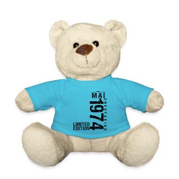 Birthday May 1974 May born in May - Teddy Bear - atoll blue - Front