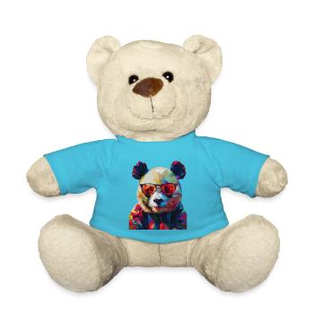 Geometric Panda 1 - Teddy Bear - atoll blue - Front
